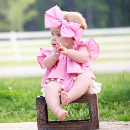 Chemisier d'été pour filles | À volants, court et à épaules dénudées, vêtements pour bébés filles 0-2T