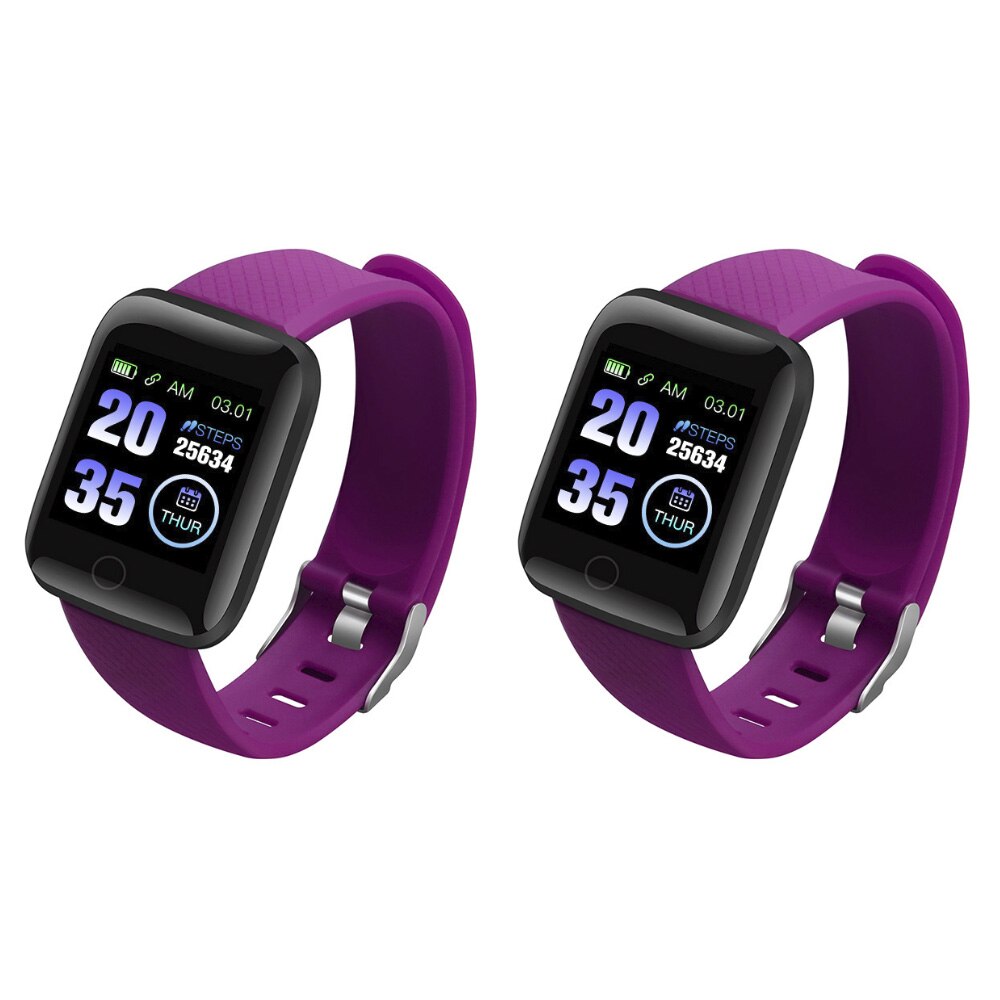 D13 Smartwatch Fitness Tracker Smartband Activity Wristband Bluetooth 116 Plus Bracelet Heart Rate Monitor Men Women: 2Purple