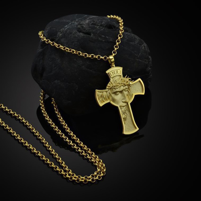 Männer Anhänger Einfache Dornenkrone Jesus Kreuz Halskette männer Schmuck Religiöse Retter retro Anhänger Halskette Zubehör