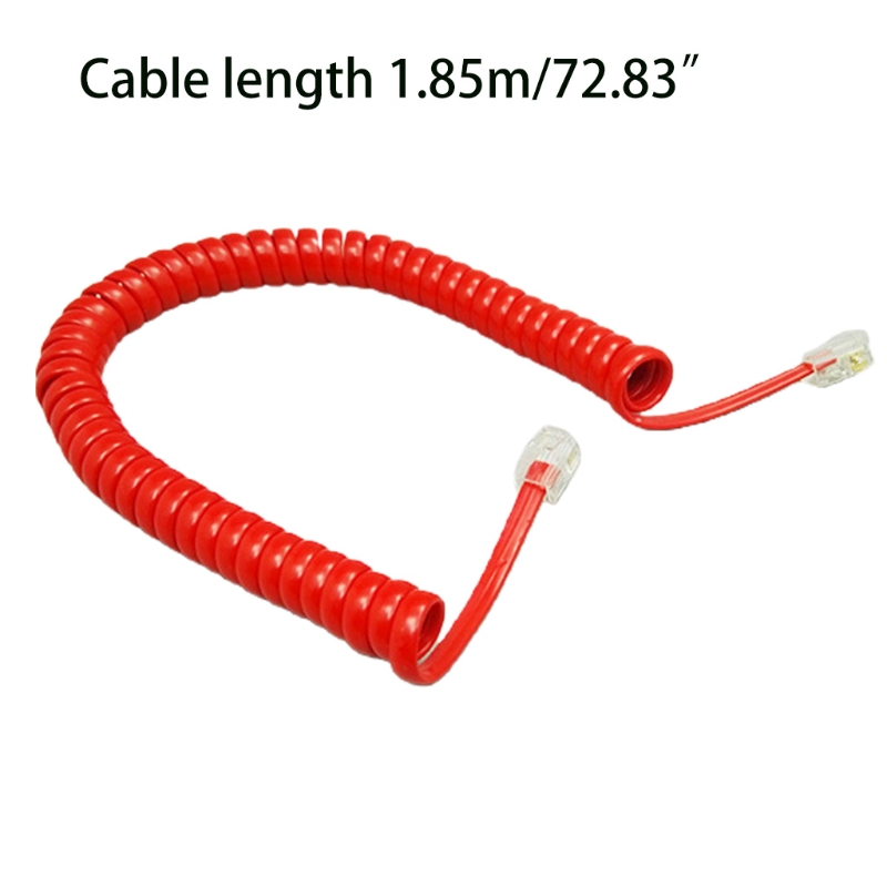 RJ9 Opgerolde Telefoondraad 6FT Gebogen Vaste Telefoon Handset Handvat Lijn 6Feet