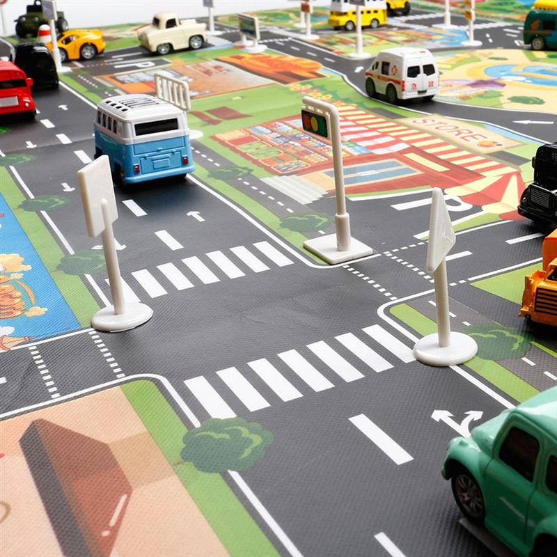 9 stk simulert trafikkbarriere skilt advarsel veisperring låve veiskilt leketøy