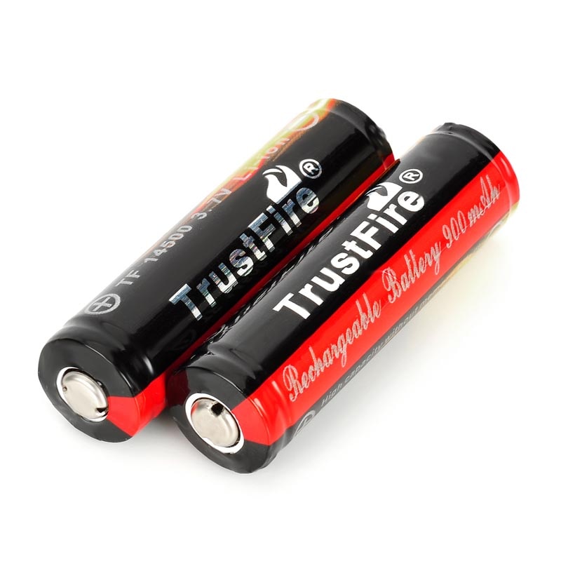 2 Stks/partij Trustfire Beschermd 14500 3.7V 900 Mah Oplaadbare Lithium Batterijen