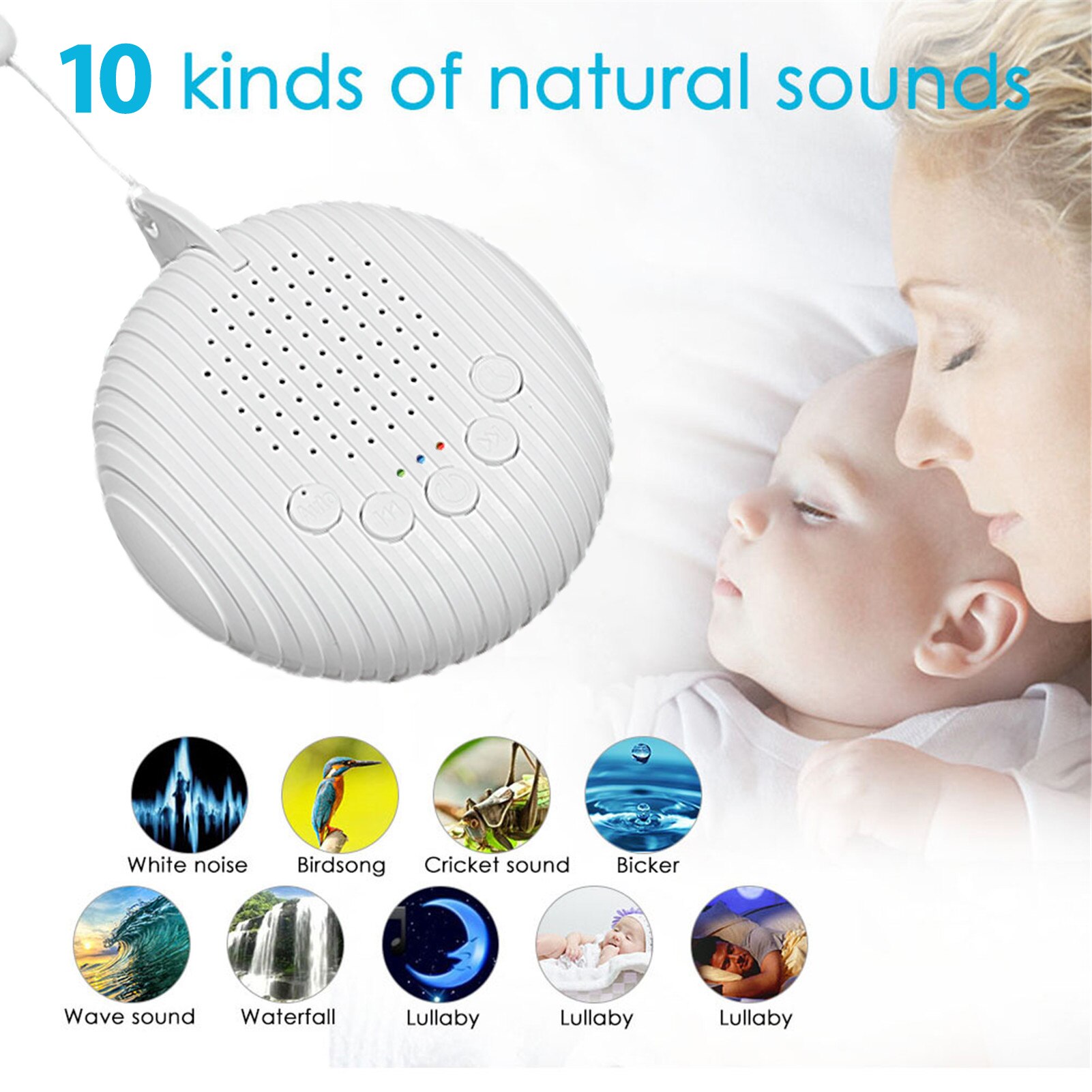 Witte Ruis Machine Sleep Sound Machine Voor Slapen & Ontspanning Voor Baby Volwassen Kantoor Reizen Ingebouwde Usb Oplaadbare Timer