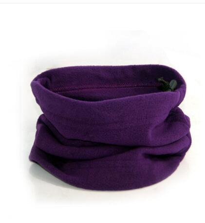 3 i 1 vinter unisex kvinder mænd sport termisk fleece tørklæde snood nakkevarmer ansigtsmaske beanie hatte: Lilla