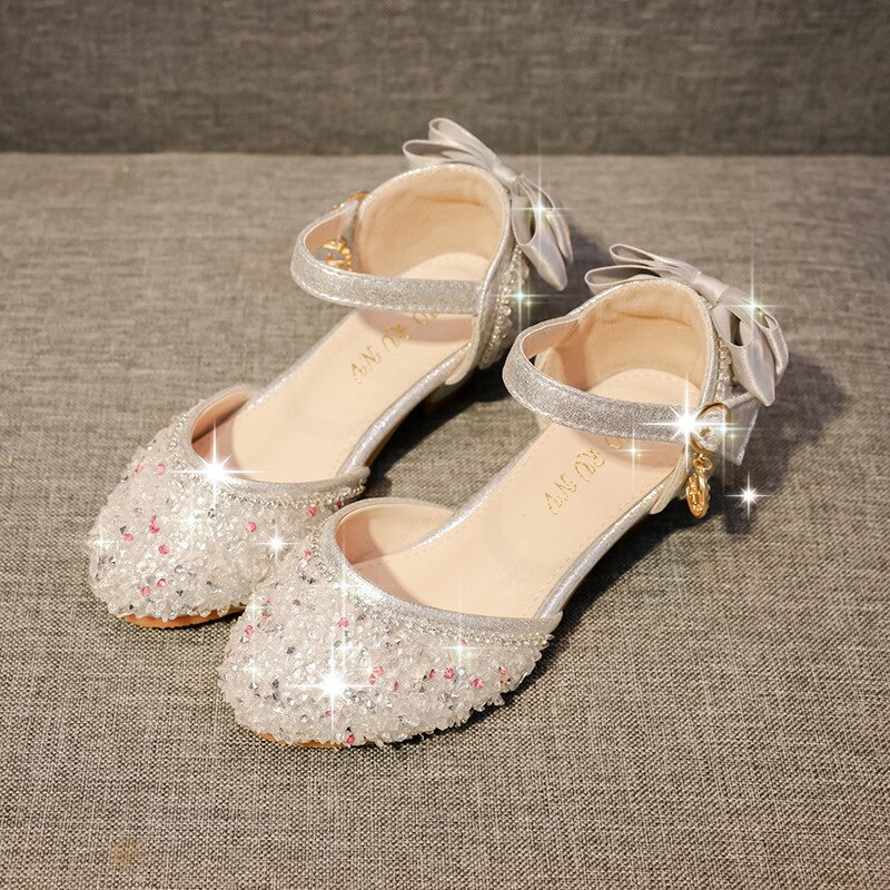 Zapatos de suela blanda de cristal para niñas pequeñas, sandalias individuales de baile de cristal, de princesa, para verano, B756