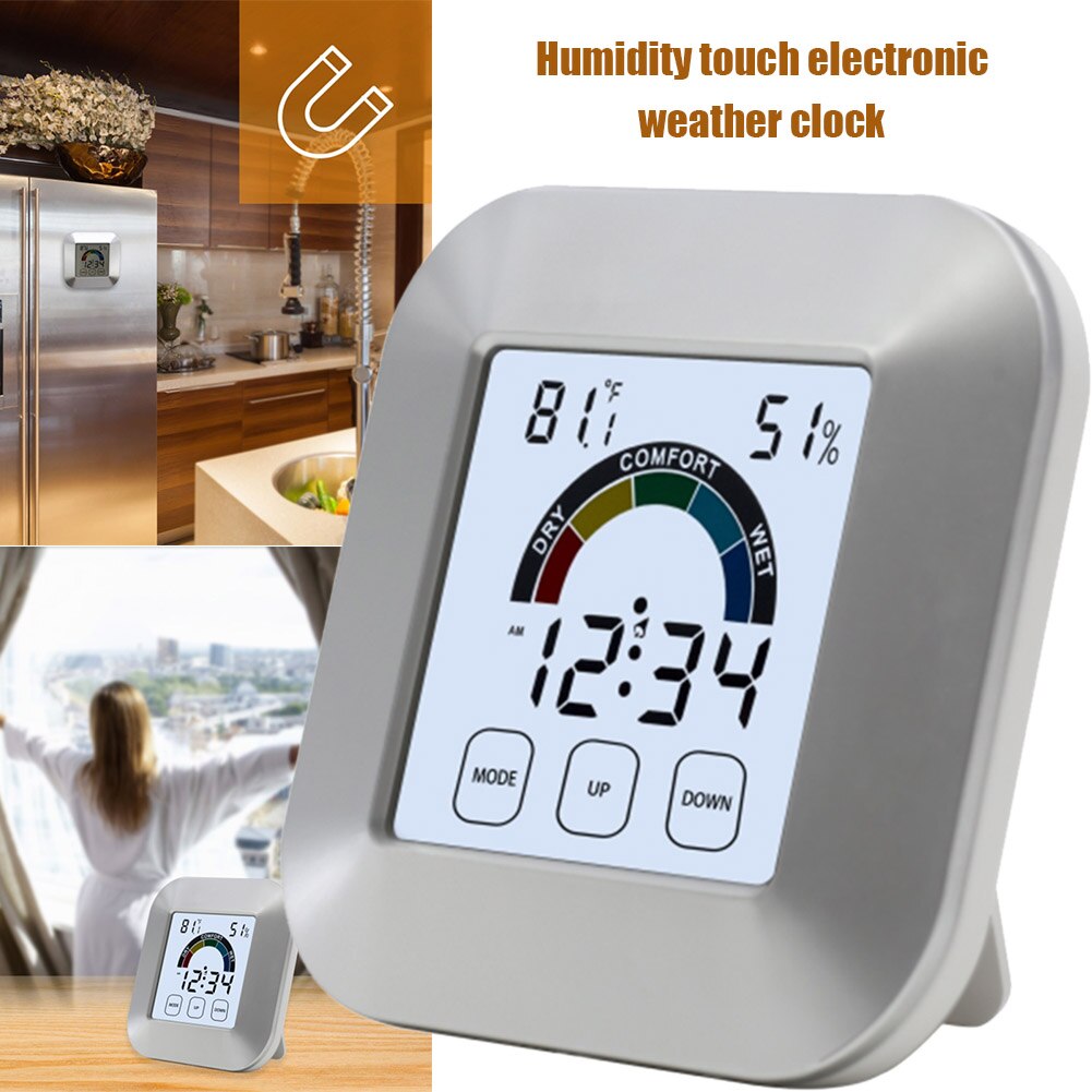 Humidity Touches Electronic Weather Clock Humidity Monitor Touchscreen Backlight Timer DNJ998