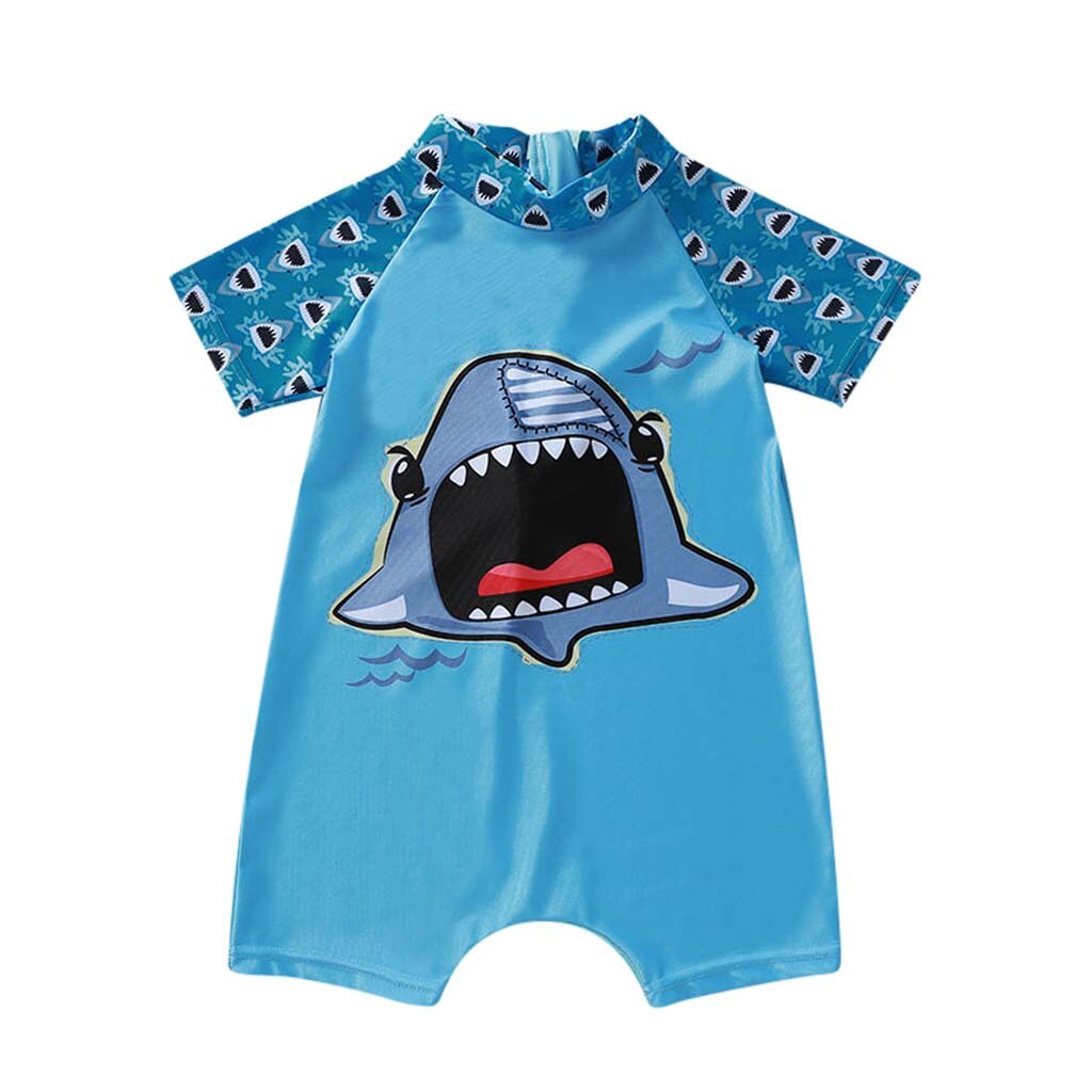 1-5 Jaar Oude Peuter Kids Baby Jongens Meisjes Jumpsuit Cartoon Zomer Strand Kinderen Rompertjes Kraag Badmode Kind Badpak outfit