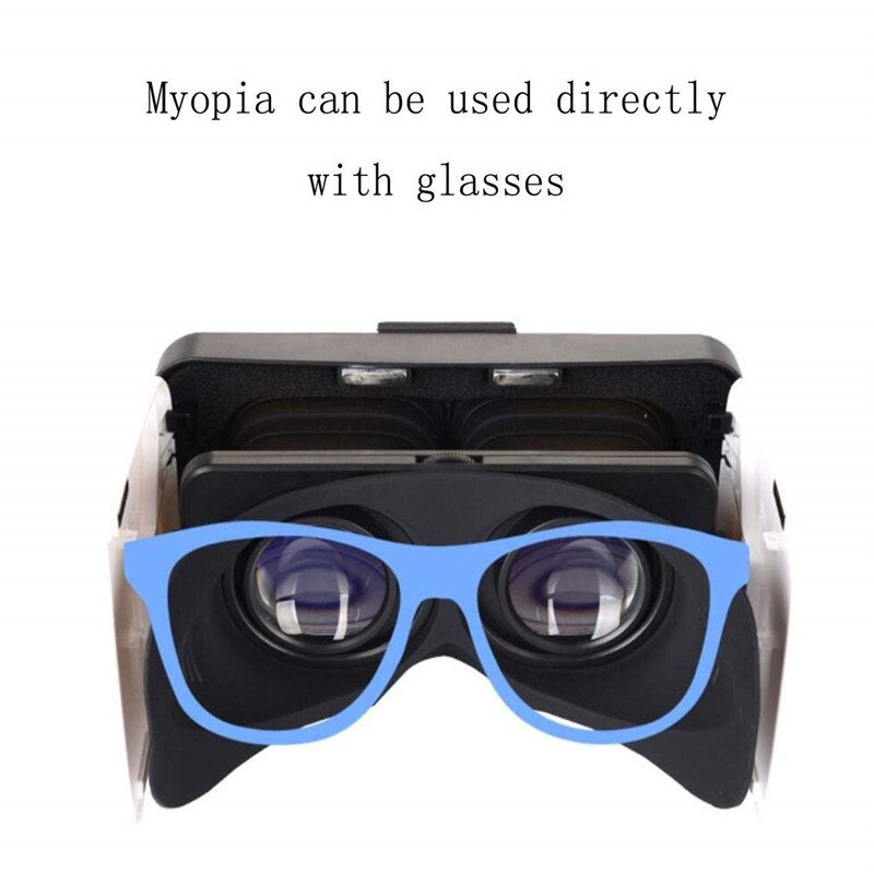 Opvouwbare vr-bril, draagbare 3d virtual reality vr slimme digitale brillen voor 3d vr-filmspellen (4.7-6 inch telefoons
