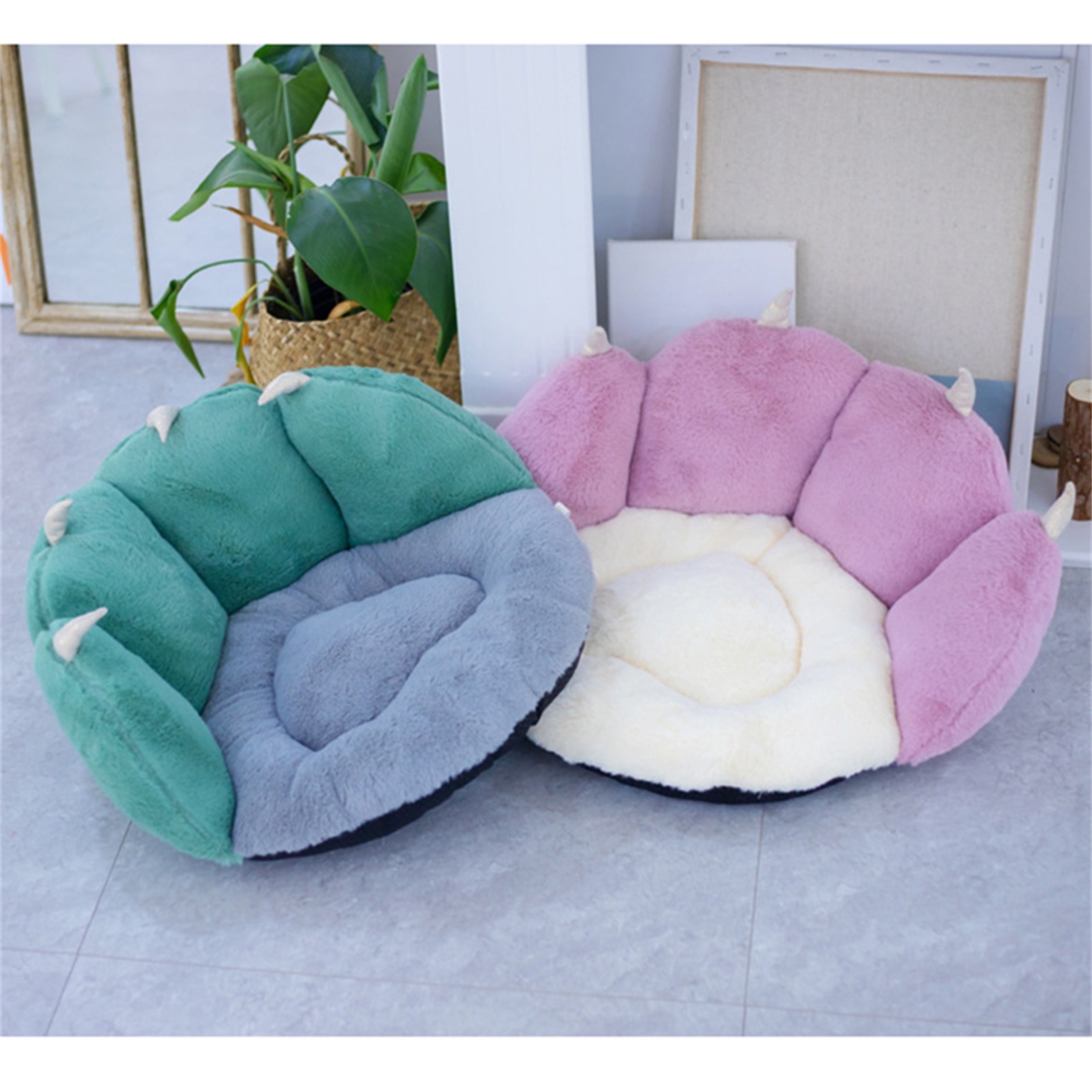 Śliczne siedzisko poduszka łapa kota kształt siedzisko poduszka podparcie pleców przytulne ogrzewane siedzienie poduszka dekoracje podkładki na dywan biuro poduszka na krzesło