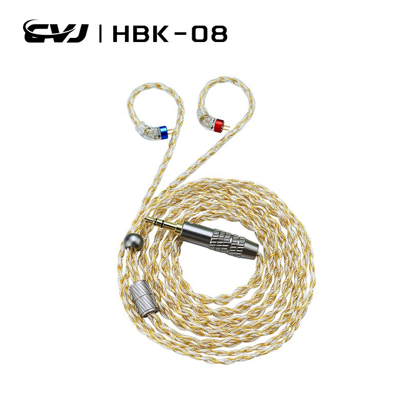CVJ HBK08 high-specification HiFi silver plated earphone cable 300 core 1.25 length 3.5/4.4 MMCX/2Pin/QDC for Bidong Nightelf