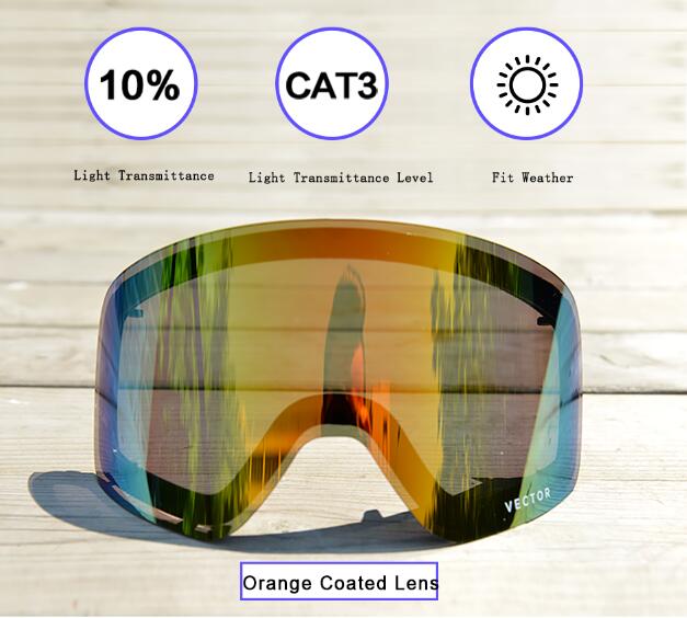 This Only Lens For Ski Goggles Hxj20011 Anti-fog Interchangeable Double-layered Cylindrical UV400 Protection Light Transmission