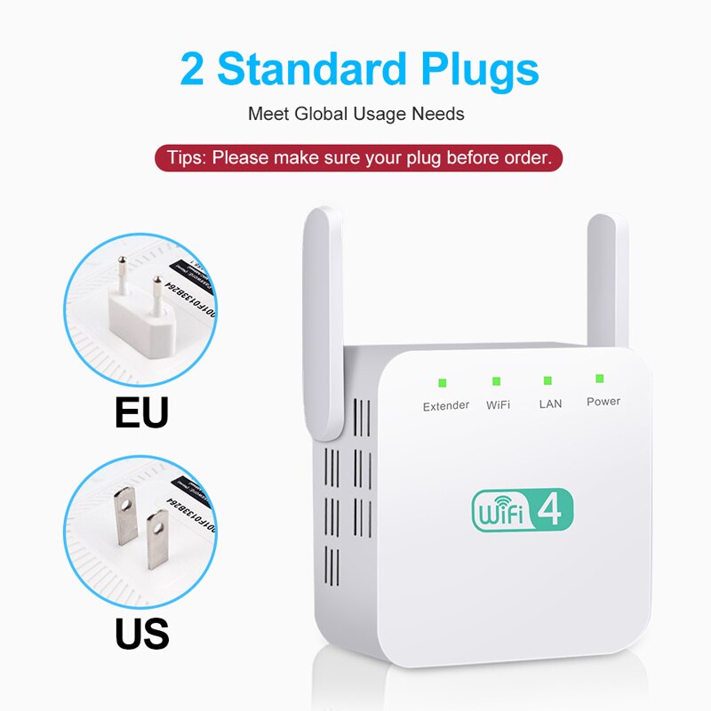 Wireless Wifi Extender WiFi Repeater Long Range Signal Repiter 360 Degree Full Signal Coverage 1200Mbps WiFi Router Amplifier
