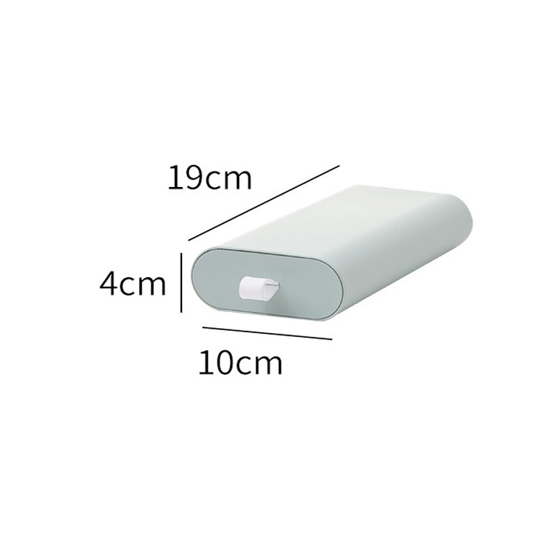 Drawer Box Under Desk Invisible Paste Home Office Table Small Things Storage Container Plastic Cosmetic Organizer C92: green S