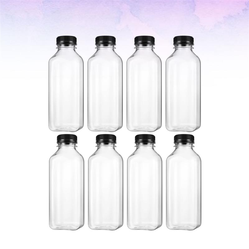 8pcs Drink Bottle Endurable Plastic Refillable Classic Portable Juice Bottle Empty Bottle Storage Bottle Storage Jars