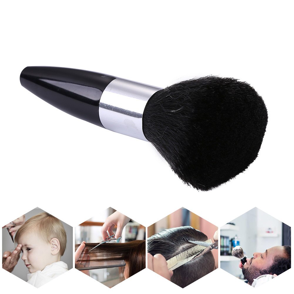 Brochas de barbero profesionales suaves y negras para pelo, cepillo de cabello para salón de belleza, corte, peluquería, herramienta de maquillaje, 1 ud.