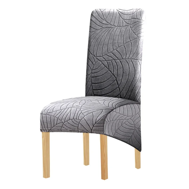 1PC Esszimmer Stuhl Abdeckung Elastische Bankett Stuhl Abdeckungen Sitz Abdeckungen Blätter Jacquard Stühle Schutz für Hotel Hochzeit Party: Licht Grau