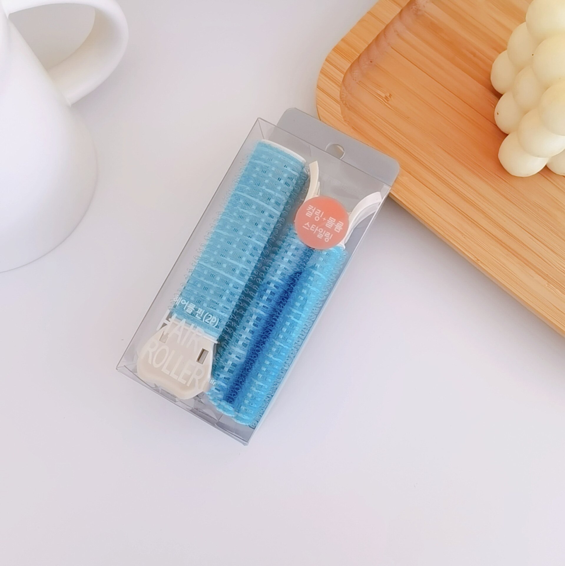 2pcs Hair Curly Clip Hair Root Fluffy Curler Hair Clips Set Hair Self-adhesive Curling Rollers Hairpins Hair Top Styling Tool: Blue 2pcs