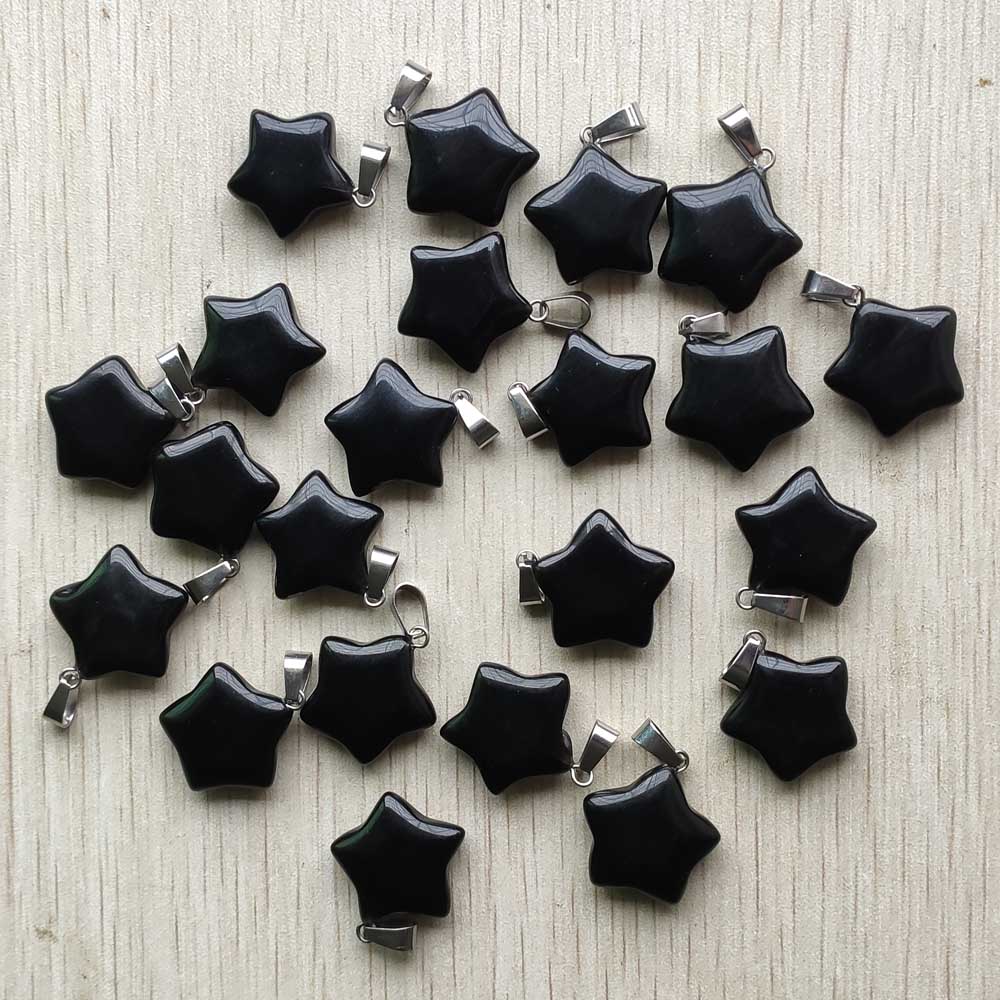 Goede Diverse Natuursteen Star Bedels Hangers Voor Diy Sieraden Accessoires Maken 50 Stks/partij: black Obsidian