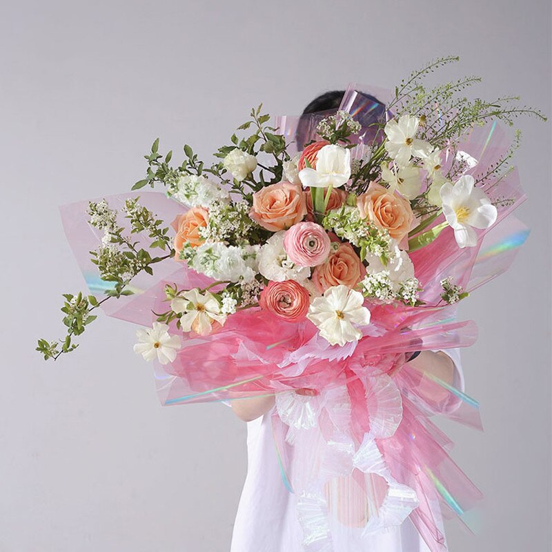 15 stk./parti macaron farvet indpakningspapir cellofan vandtæt blomsteremballagemateriale gennemsigtig indpakningspapir