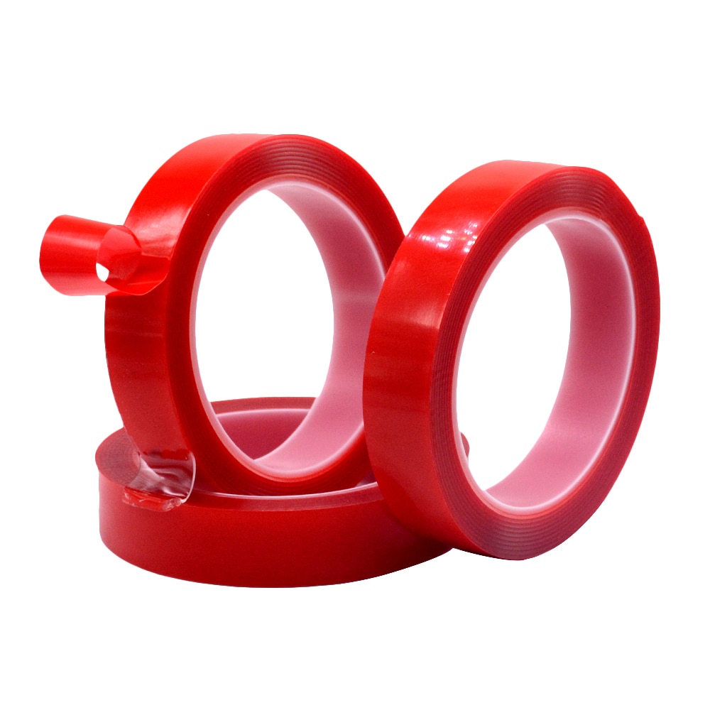 1PC 3m Car Double Sided Adhesive Foam Tape Heat Resistant Strong Acrylic PET Red Film VHB Tape 3 meter