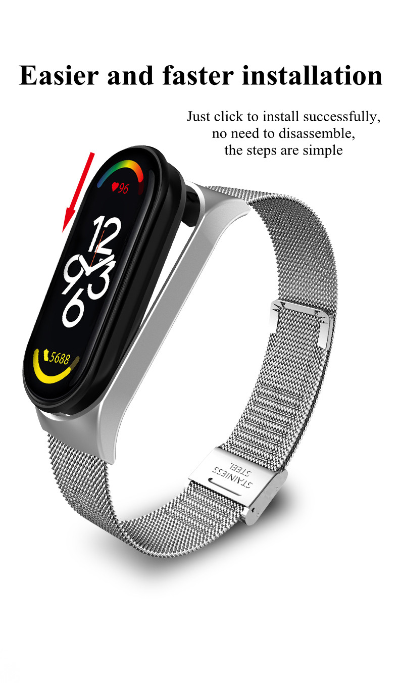 Strap For Xiaomi Mi Band 7 3 4 5 6 Wrist Metal Bracelet Screwless Stainless Steel MIband for Mi Band 7 6 4 3 5 Strap Wristbands