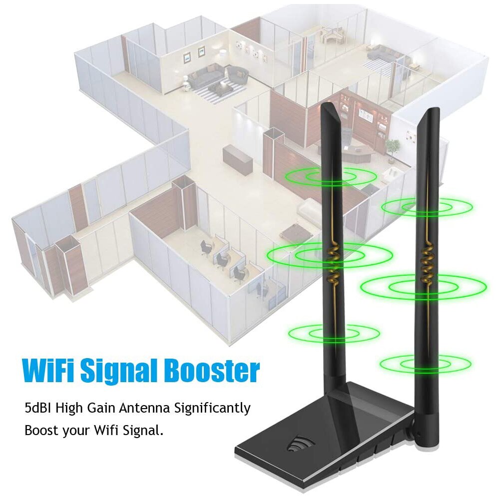 Adaptador Wifi inalámbrico de doble banda para ordenador, llave electrónica de 3,0 GHz, 5GHz, USB 2,4, AC1200