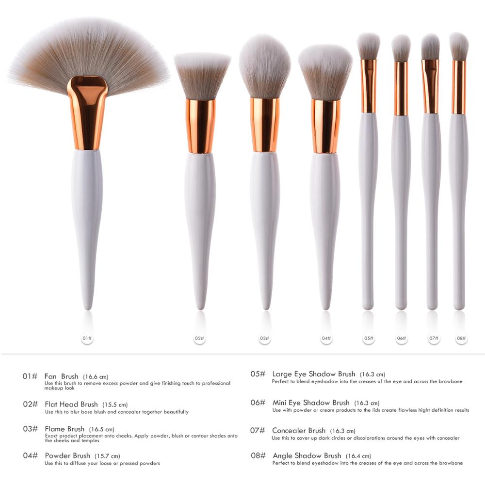 Brochas de maquillaje individuales profesionales, brocha de maquillaje de , sombra de ojos, cejas, labios, base en polvo, brocha de cosméticos