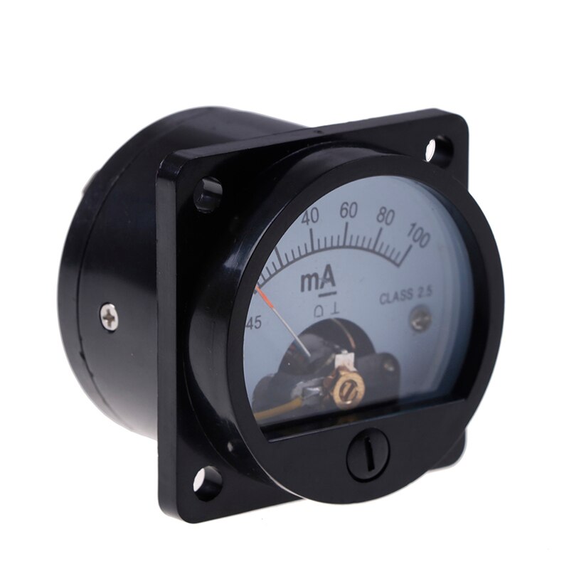1 Piece 2.5 Accuracy DC 0-100mA Ammeter SO-45 Class Round Analog Panel Meter Black