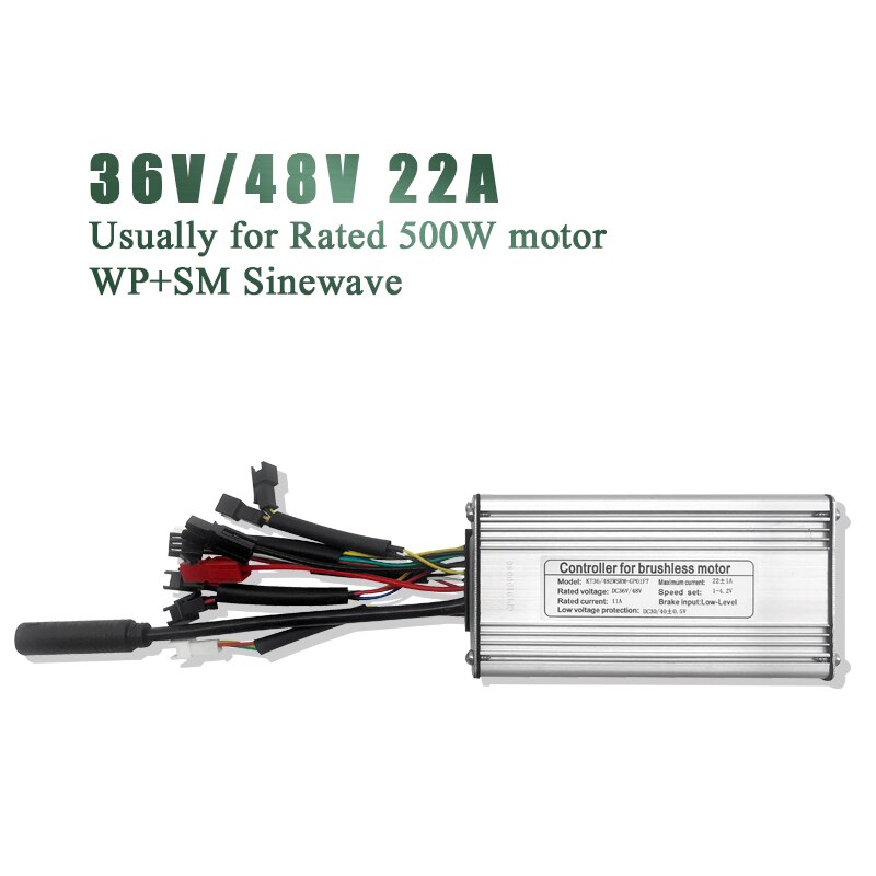 Kt ebike controller 36v 250w 350w 48v 500w 750w 1000w elcykel cykel borstlös lcd led e bike controller kt med ljus: 22a wp sm sinusvåg