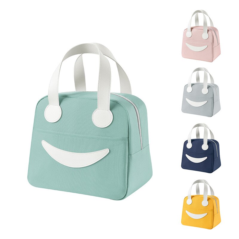 Smiley – sac à déjeuner fourre-tout de couleur unie, étanche, thermique, isolé, Portable, isotherme, Bento d&#39;extérieur pour aliments