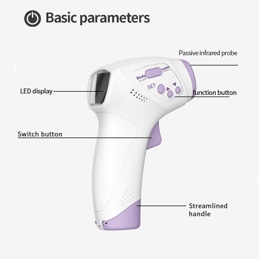 Baby Volwassen Hand-Held Non-contact Infrarood Thermometer Lcd-scherm Voorhoofd Temperatuur Gun Digitale Thermometer Temperatuur Apparaat