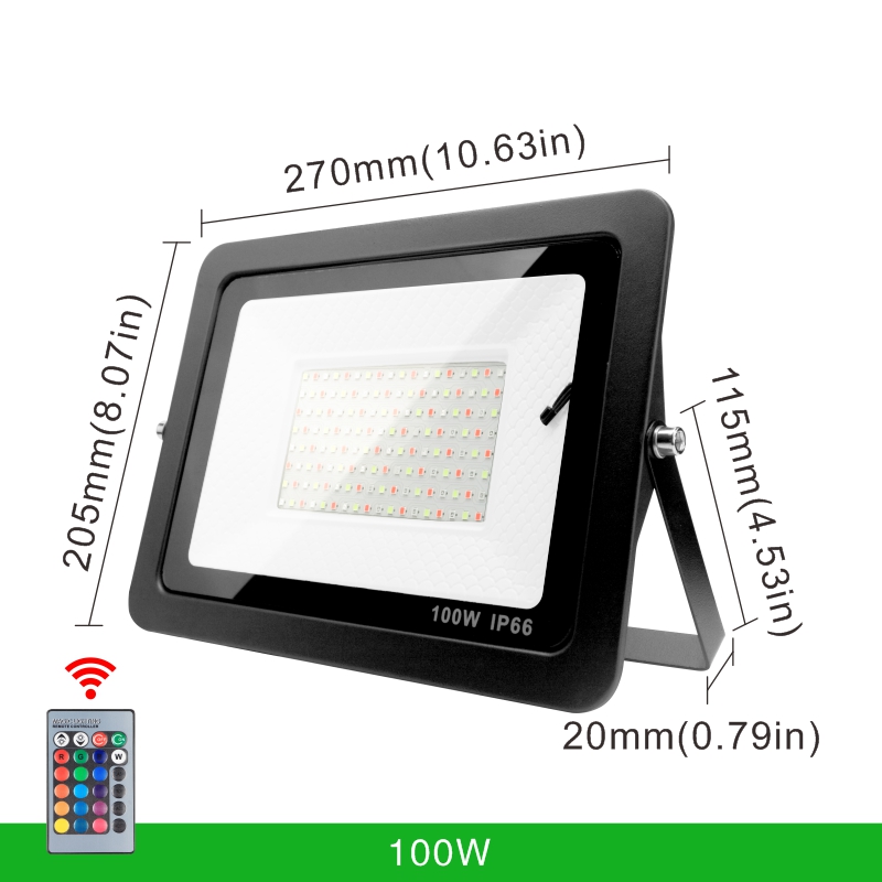 30W 50W 100W RGB Flutlicht Lampe draussen AC220V Garten Beleuchtung Flutlicht Wasserdicht Reflektor LED RGB Scheinwerfer mit Fernbedienung: Grün