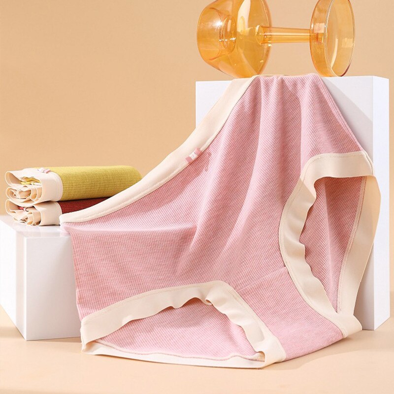 Bragas de algodón para mujer, ropa interior de cintura alta, talla grande, suave, sin costuras, calzoncillos, lencería 3XL