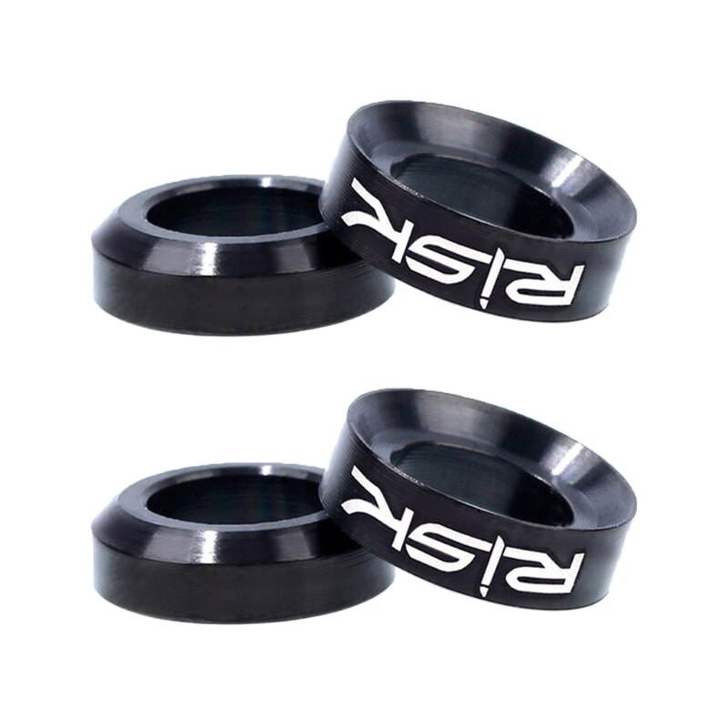 Espaciador de arandela cóncava y convexa para bicicleta de montaña, pinza de freno de disco M68D, titanio M6, 2 pares: Black