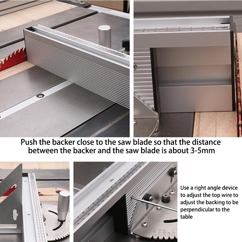 450mm Miter Gauge with Track Stop Table Saw Woodworking Tools DIY Push Handle Simple Style Backer Aluminum and Bakelite
