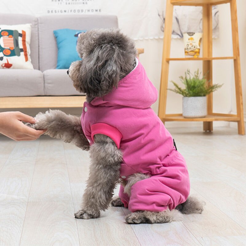 Hundetøj vinter  #6 størrelser kæledyr hund jumpsuit varm frakke jakke til små hunde chihuahua pink/marineblå hunde kæledyr tøj bukser