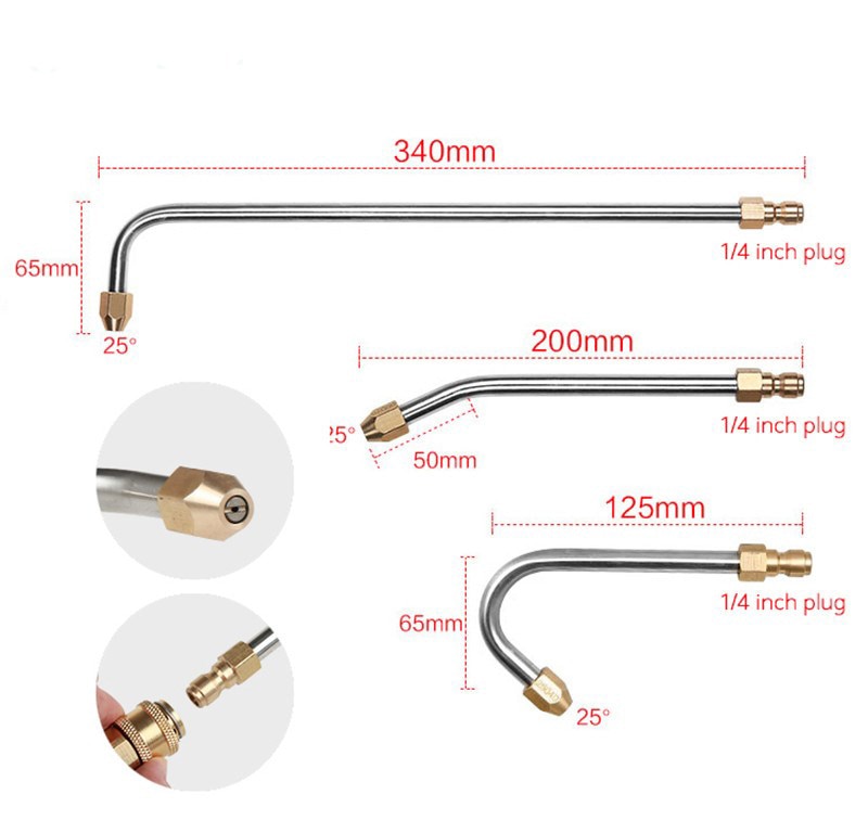 For G1/4 High Pressure Washer Spray Nozzle Attachment Extension Replacement Wand for power Spray Gun air-Conditioning Cleaning