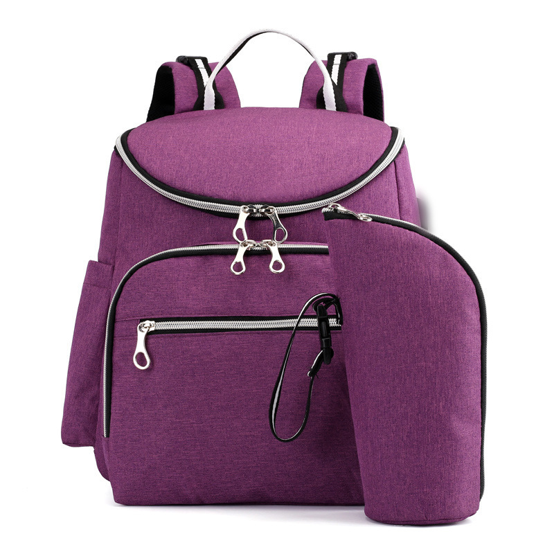 Style coréen-style sac à couches grande capacité Oxford tissu sac à dos en plein air sac de voyage sac: Violet