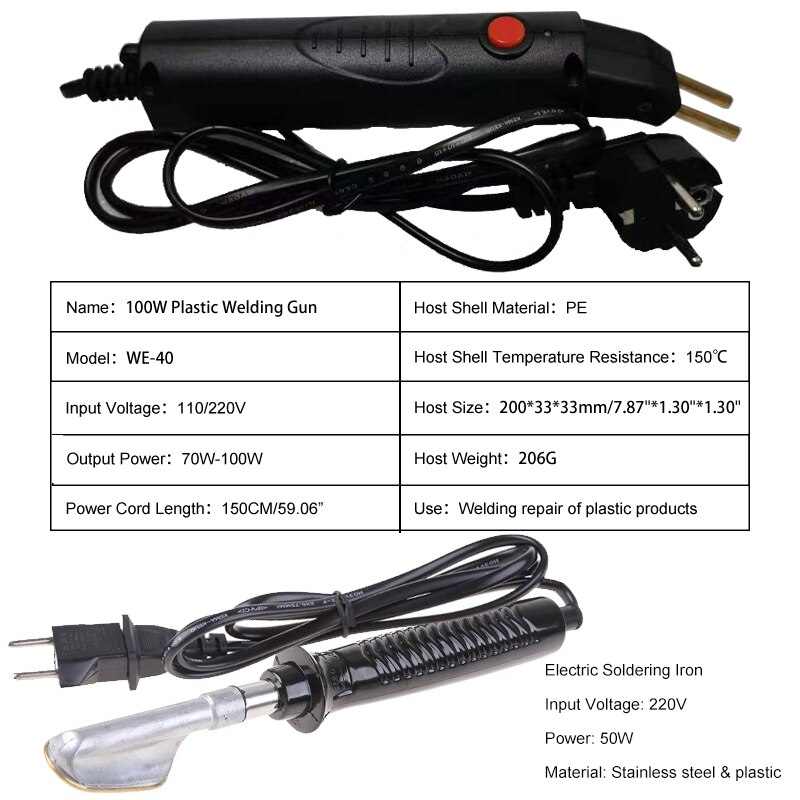 100W Plastic Welding Machine Stapler Electric Soldering Iron Car Bumper Repair Kit PVC Portable Garage Tool With Storage Bag