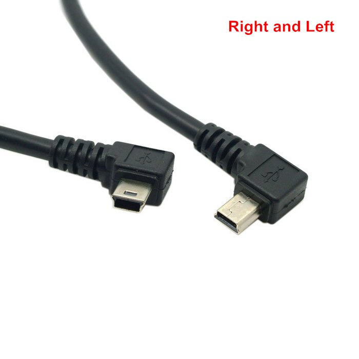 Mini USB 5Pin 90 Graden Links & Rechts Schuine Man links USB 2.0 Man Charge Oplader Oplaadkabel 20 cm 0.2 m