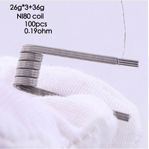 XFKM 50/100 pcs Hoge Dichtheid pre-built NI80 Premade Frameclapton Coil 3 Cores DIY Coil Verwarming alien clapton Spoel Draad voor rda: 3 26 100pcs ni80