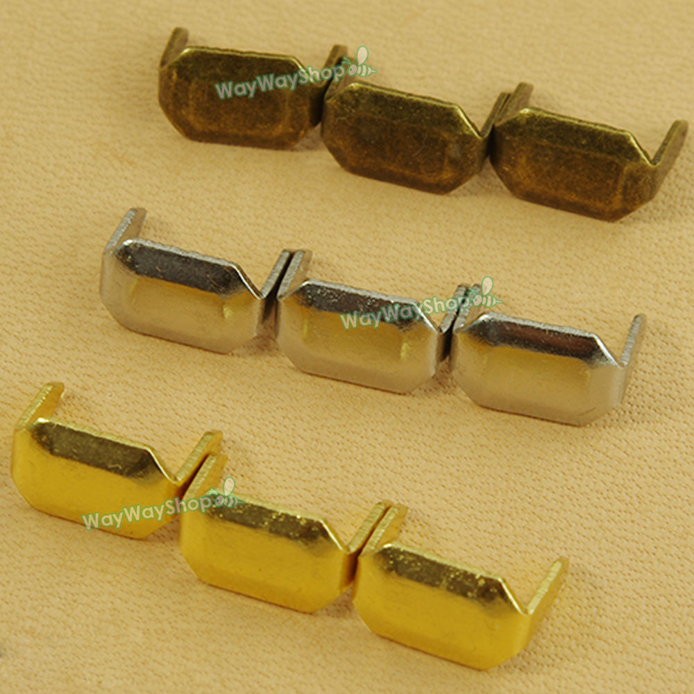 100 Pcs Leather Staples Leathercraft Craft Tool Dressmaking Brass Loops Fastener Holders