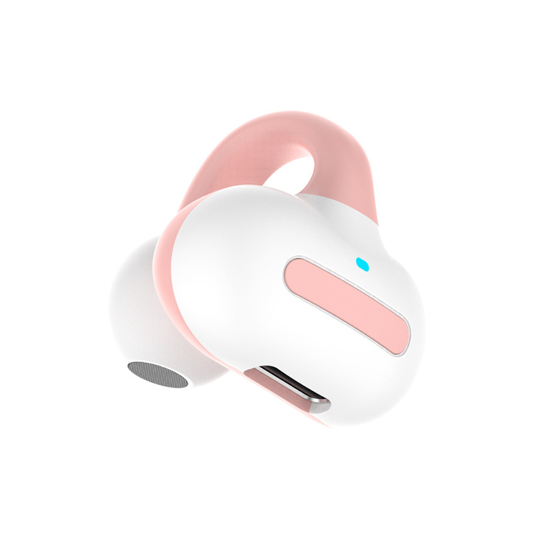 Ear Clip-on Bluetooth Earphones 24Hours Long Endurance Sports Headphones Noise Cancelling Bone Conduction Headset TWS Earbud: Red