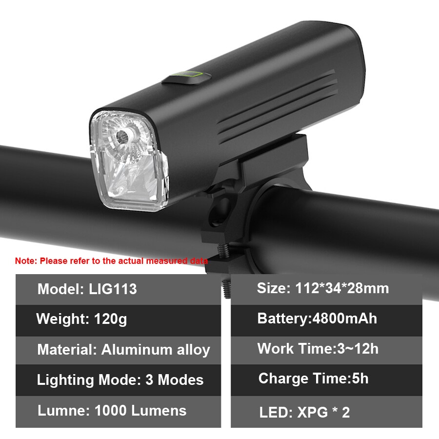 NEWBOLER 1000 Lumen Fahrradlicht einstellen USB Farn-/Abblendlicht MTB Fahrradlampe Scheinwerfer LED Radfahren Taschenlampe Laterne Fahrradzubehör