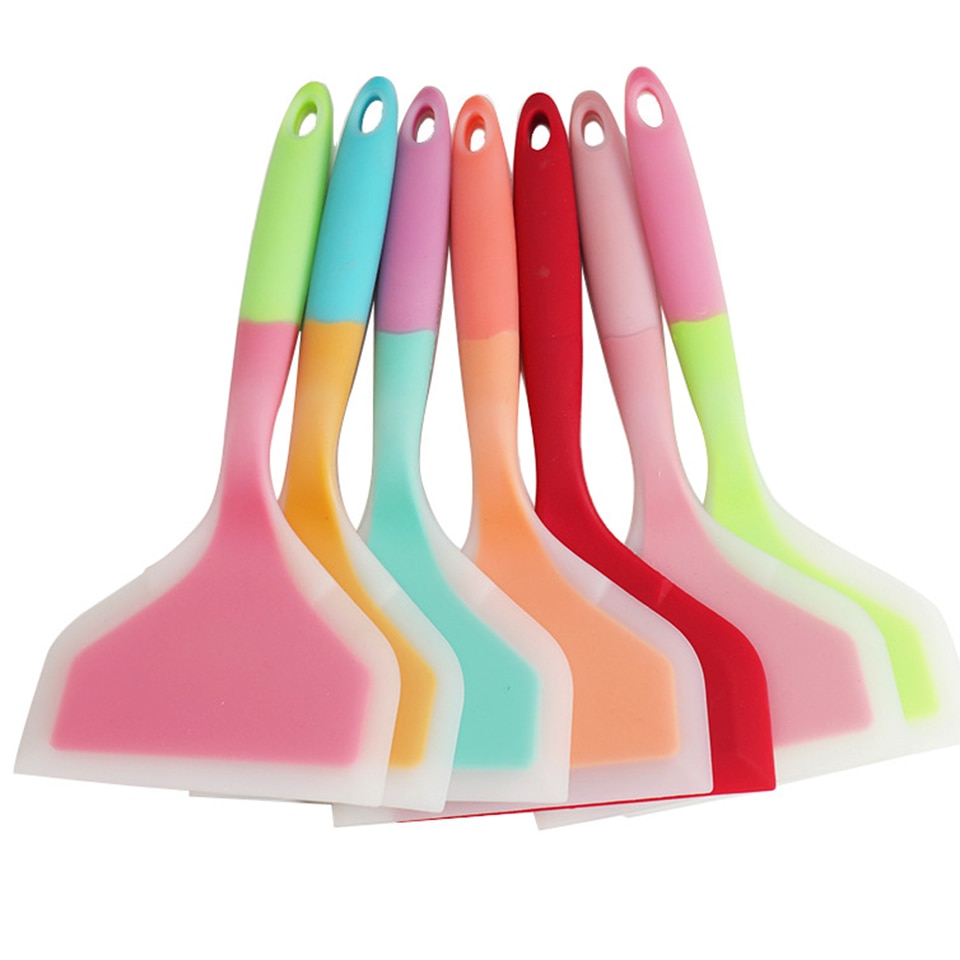 Transhome-ustensiles de cuisine en Silicone, spatule de cuisine, grattoir de cuisine, viande, œufs, pelle à Pizza large, outil de cuisine antiadhésif