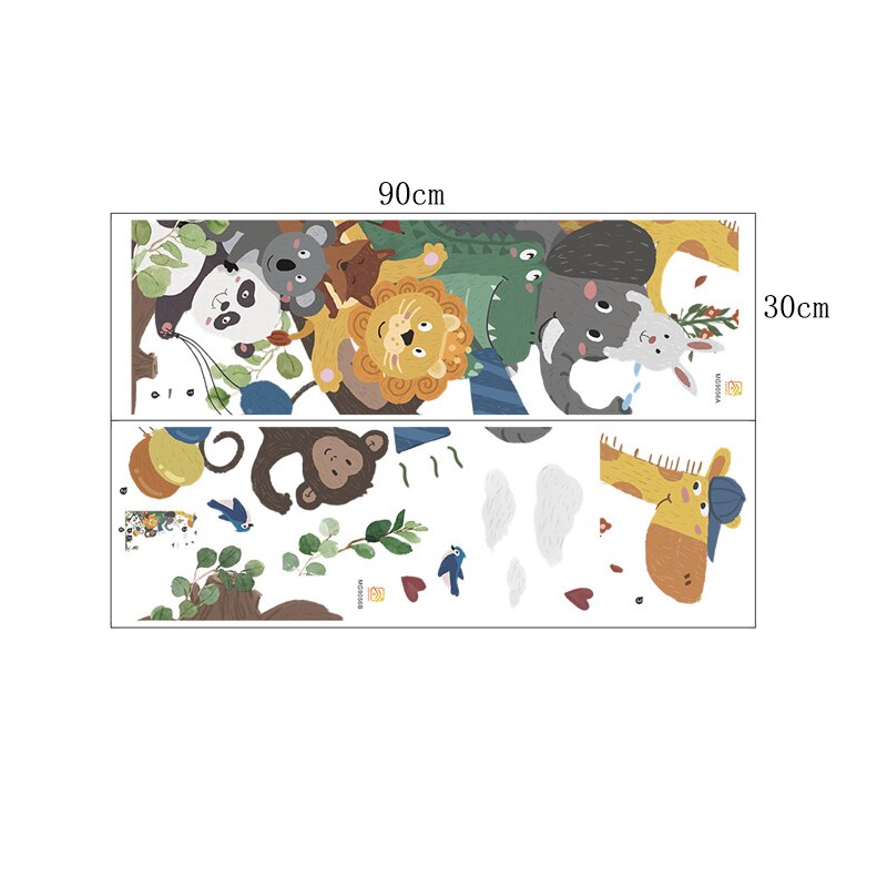 Cartoon Jungle Animal Elephant Wall Stickers Cute Vinyl Forest Decals DIY Home Decoration Baby Nursery Kids Room Wall Decor: 8