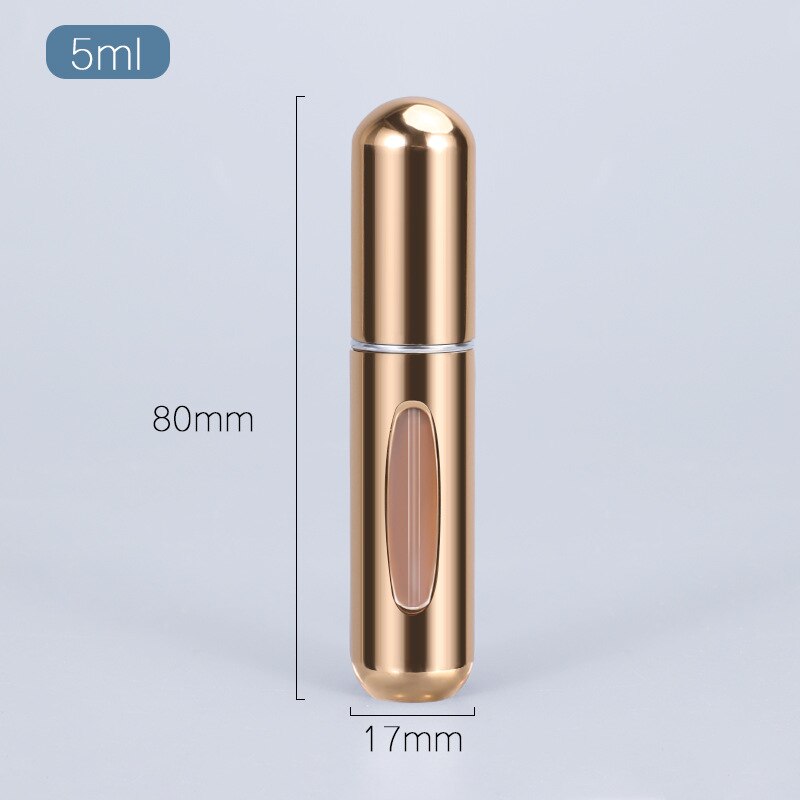 5ml Parfüm Zerstäuber Tragbare Flüssigkeit Container Für Kosmetik Mini Aluminium Spray Alcochol Leere Flasche Nachfüllbar Für Reisen: Bright gold