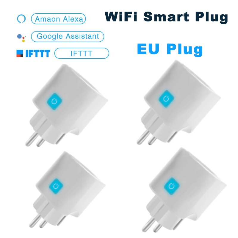 Ewelink Tuya European Standard Smart Plug Socket Wifi Mobile Phone Timer Switch Remote Control Smart Home Inteligente Enchufe: 4pcs
