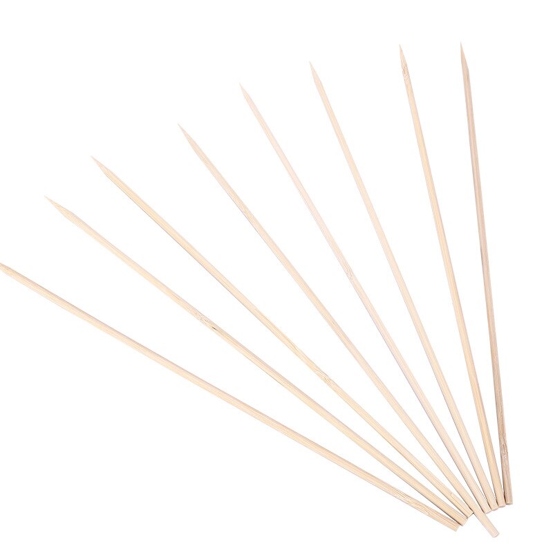 100PCS Bamboo Skewers Natural Disposable Skewer Sticks Kebab Skewers for Grill Bamboo Meat Tool Disposable Long Sticks