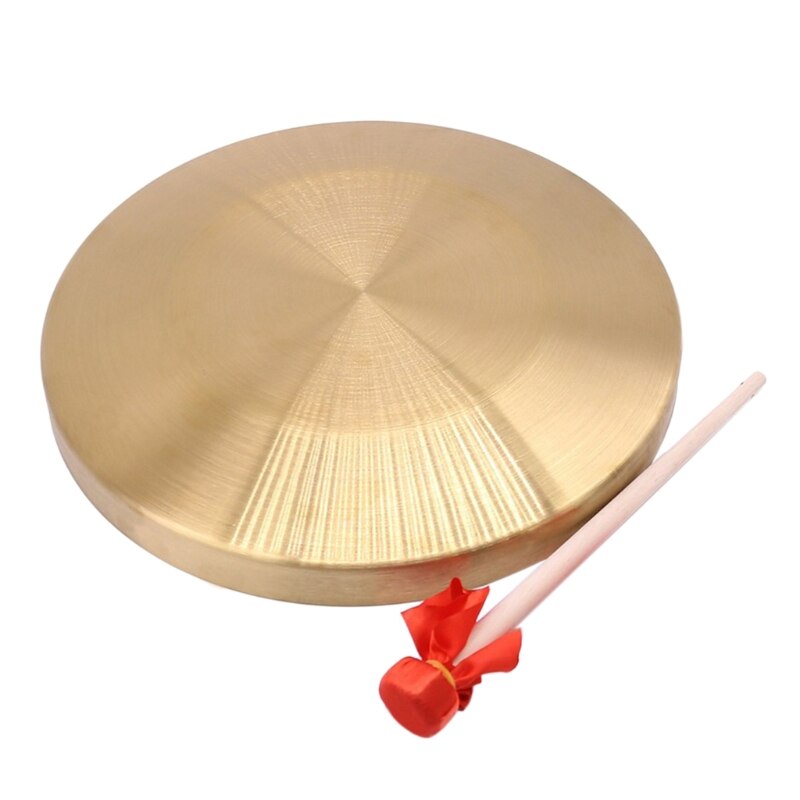 Copper Cymbals for Kids Traditional Chinese Folk Musical Instrument with Wooden Stick Bell Opera Percussion,15.5cm Brass X3UA